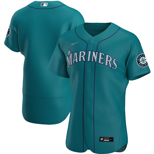 Men's Nike Seattle Mariners Blank Aqua Alternate 2020 Official Team MLB Jersey