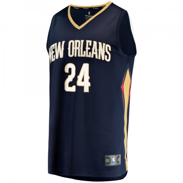 Men's New Orleans Pelicans Jordan Hawkins Fanatics Navy  Fast Break Replica Jersey - Icon Edition