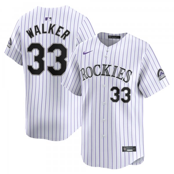 Men's Colorado Rockies Larry Walker Nike White Home Limited Player Jersey