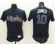 Atlanta Braves #10 Chipper Jones Navy Blue Flexbase Collection Stitched MLB Jersey