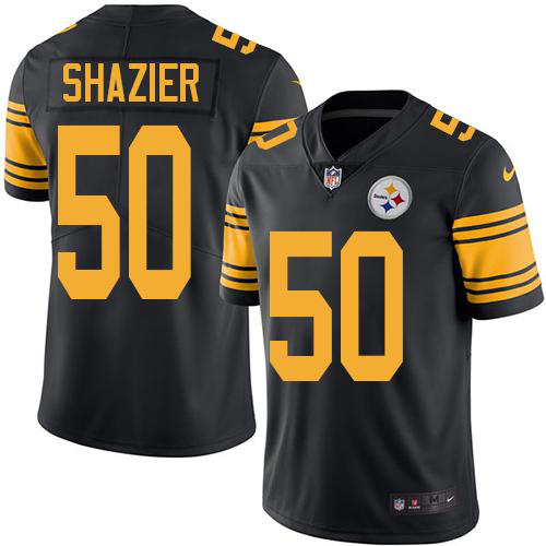 Nike Pittsburgh Steelers #50 Ryan Shazier Black Men's Stitched NFL Limited New Color Rush Jersey