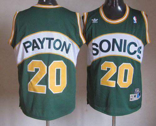 Men's Oklahoma City Thunder #20 Gary Payton Green Seattle SuperSonics Style Stitched NBA Jersey