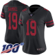 Women's San Francisco 49ers #19 Deebo Samuel Black AlternateStitched NFL 100th Season Vapor Limited Jersey