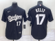 Men's Nike Los Angeles Dodgers #17 Joe Kelly Black Stitched Cool Base MLB Jersey