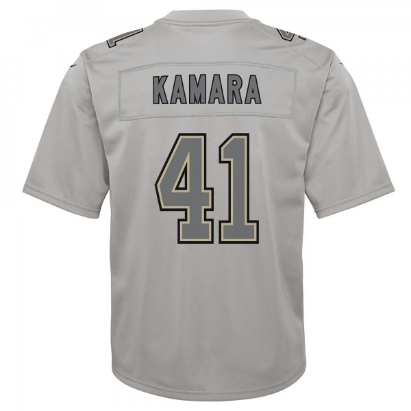 Youth New Orleans Saints Alvin Kamara Nike Gray Atmosphere Game Jersey