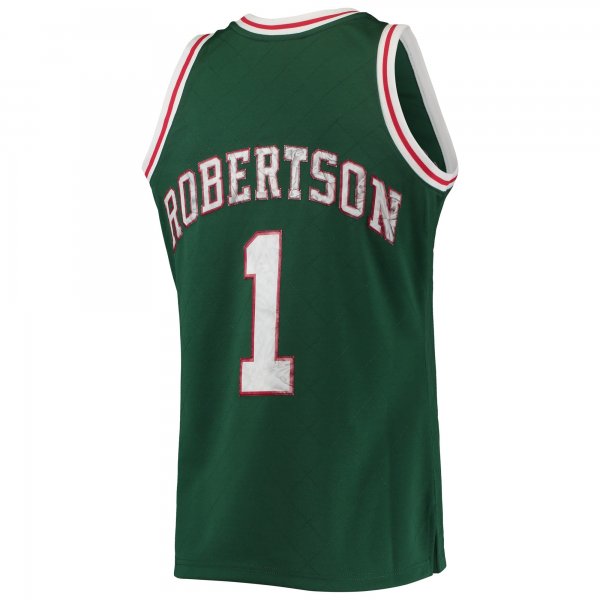 Men's Milwaukee Bucks Oscar Robertson Mitchell & Ness Green 1996/97 Hardwood Classics NBA 75th Anniversary Diamond Swingman Jersey