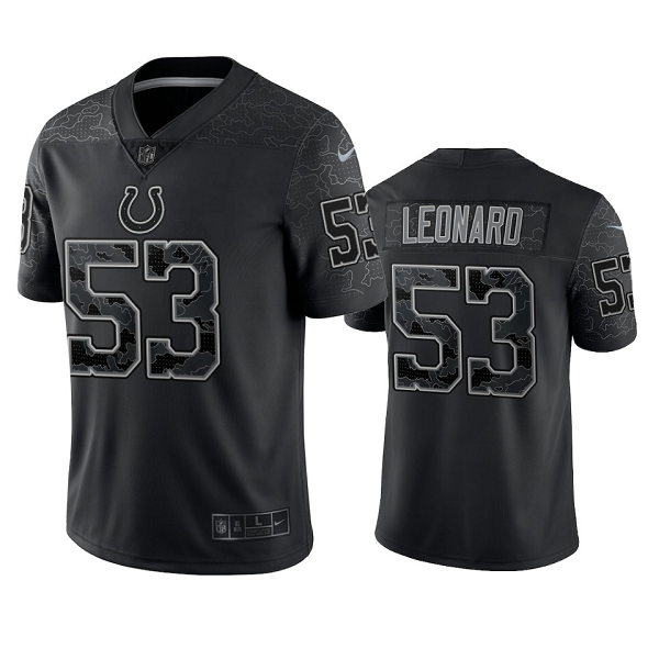 Indianapolis Colts Darius Leonard Black Reflective Limited Jersey #53