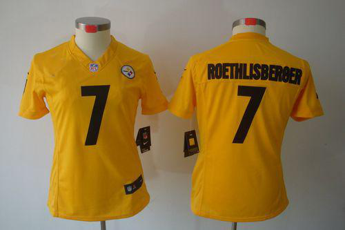 Nike Pittsburgh Steelers #7 Ben Roethlisberger Gold Women's Stitched NFL Limited Jersey