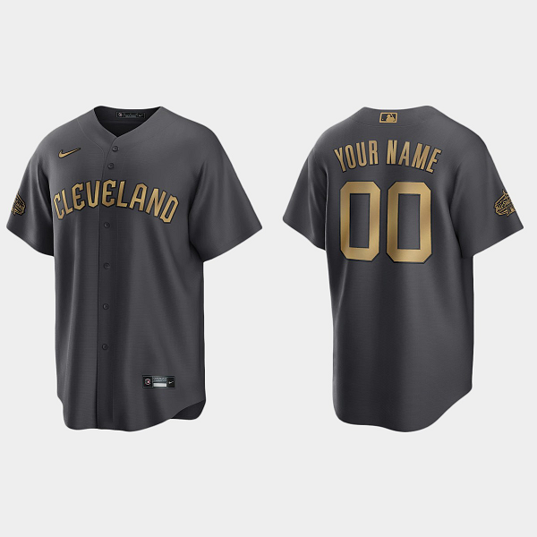 Men's Cleveland Guardians Custom 2022 MLB All-Star Game Cool Base Jersey - Charcoal