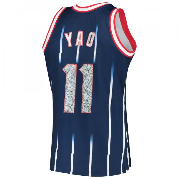 Men's Houston Rockets Yao Ming Mitchell & Ness Navy 2002/03 Hardwood Classics NBA 75th Anniversary Diamond Swingman Jersey