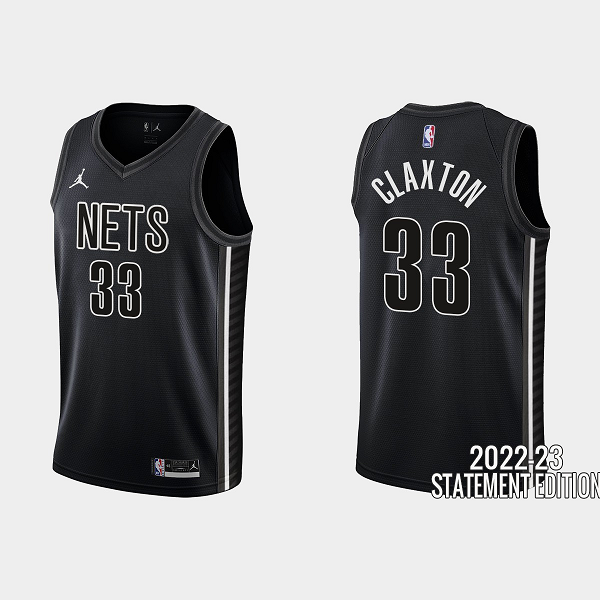 Men's Brooklyn Nets Nicolas Claxton #33 Black 2022-23 Statement Edition NBA Jersey