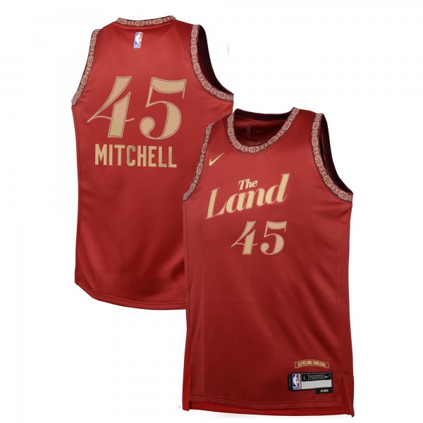 Youth Cleveland Cavaliers Donovan Mitchell Nike Wine  Swingman Replica Jersey - City Edition