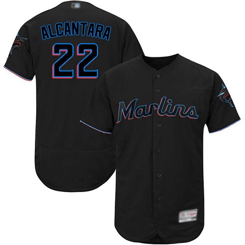 Miami Marlins #22 Sandy Alcantara Black Flexbase Collection Stitched MLB Jersey