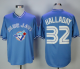 Blue Jays #32 Roy Halladay Light Blue Cooperstown Throwback Stitched MLB Jersey