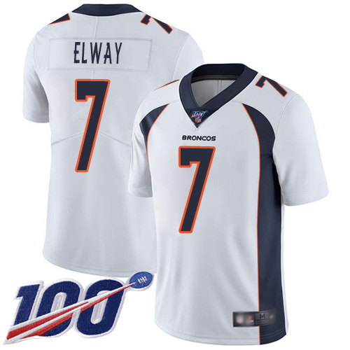 Denver Broncos #7 John Elway White Men's Stitched NFL 100th Season Vapor Limited Jersey