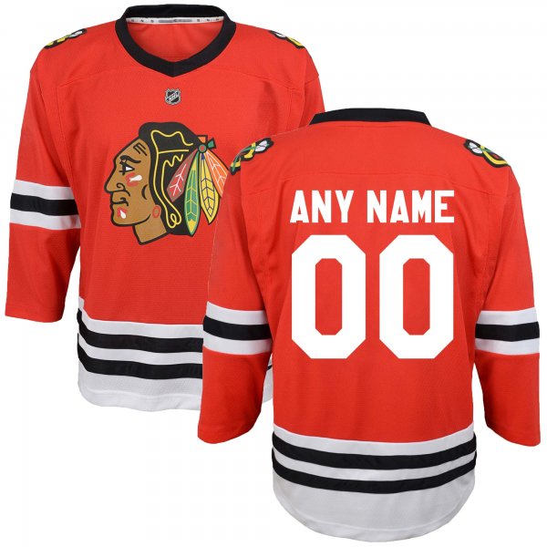 Youth Chicago Blackhawks Red Replica Custom Jersey