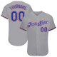 Men's Custom Gray Royal-Red Authentic Baseball Jersey