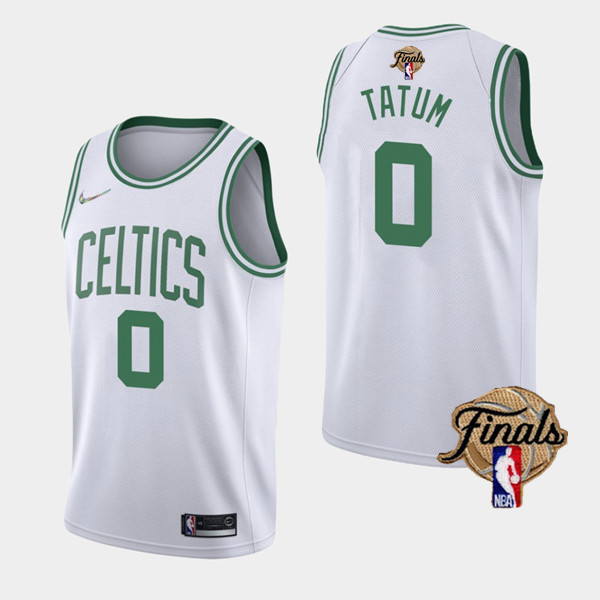 Men's Boston Celtics #0 Jayson Tatum 2022 White Finals Stitched NBA Jersey