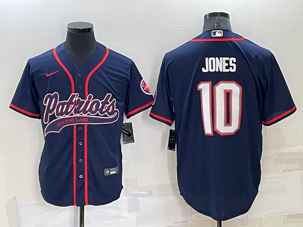 Men's New England Patriots #10 Mac Jones Navy Stitched Baseball Cool Base Jersey