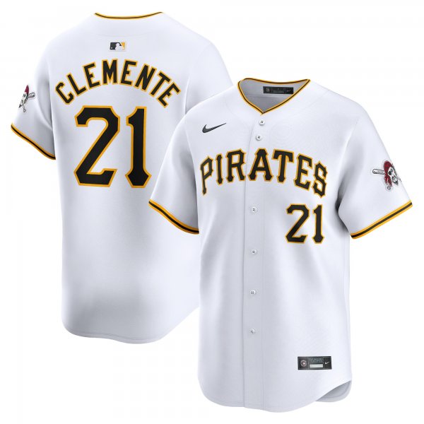 Men's Pittsburgh Pirates #21 Roberto Clemente Nike White Home Limited Player Jersey