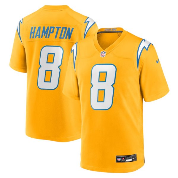 Men's Los Angeles Chargers #8 Omarion Hampton Nike Gold Alternate Charger Power Game Player Jersey