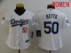 WoMen's Los Angeles Dodgers #50 Betts White Game 2021 Nike MLB Jersey