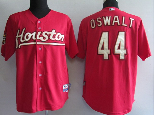 Mitchell And Ness Houston Astros #44 Roy Oswalt Red Stitched Throwback MLB Jersey