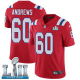 Men's Nike NFL New England Patriots #60 David Andrews Limited Alternate Red Vapor Untouchable Super Bowl LII Jersey