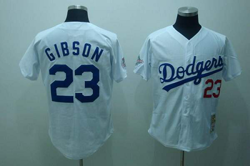 Mitchell And Ness Los Angeles Dodgers #23 Kirk Gibson White Throwback MLB Jersey