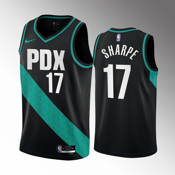 Portland Trail Blazers Shaedon Sharpe #17 Black 2022-23 City Edition Jersey