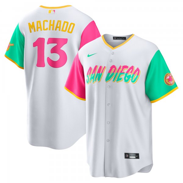 Men's San Diego Padres Manny Machado Nike White City Connect Replica Player Jersey