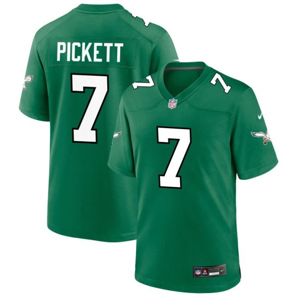 Men's Philadelphia Eagles #7 Kenny Pickett Nike Alternate Game Kelly Green Jersey