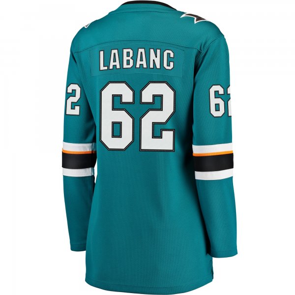 Women's San Jose Sharks Kevin Labanc Fanatics Teal Breakaway Jersey