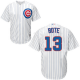 Women's Chicago Cubs #13 David Bote White Strip New Cool Base Stitched MLB Jersey