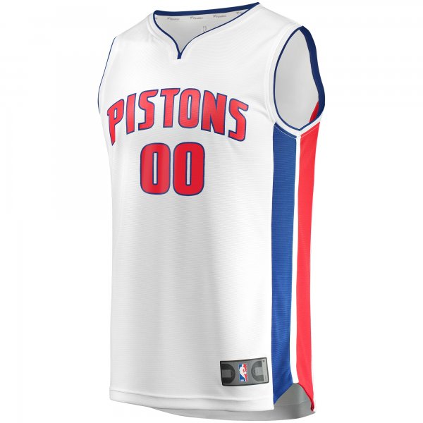 Men's Detroit Pistons Fanatics White Fast Break Custom Replica Jersey - Association Edition