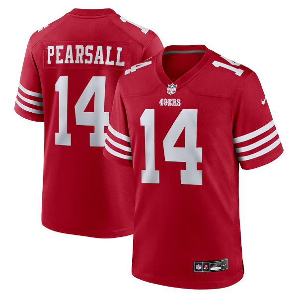 Men's San Francisco 49ers #14 Ricky Pearsall Nike Scarlet 2024 NFL Draft First Round Pick Player Limited NFL Jersey