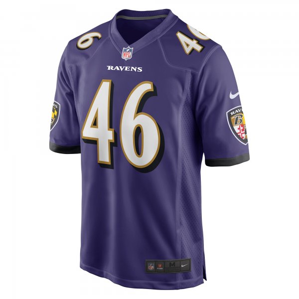 Men's Baltimore Ravens Nick Moore Nike Purple Game Jersey