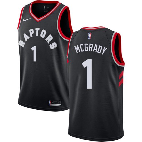 Men's Nike Toronto Raptors #1 Tracy Mcgrady Black Swingman Statement Edition NBA Jersey