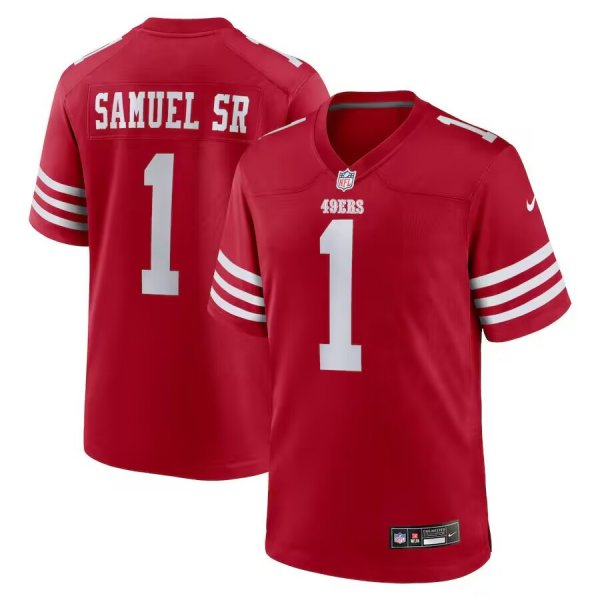 Men's #1 Deebo Samuel Sr San Francisco 49ers Nike Game Player Scarlet Jersey