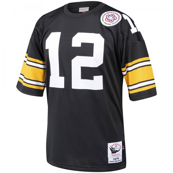 Men's Pittsburgh Steelers Terry Bradshaw Mitchell & Ness Black Throwback Retired Player Jersey