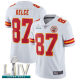 Kansas City Chiefs #87 Travis Kelce White Super Bowl LIV Bound Youth Stitched NFL Vapor Untouchable Limited Jersey