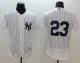 New York Yankees #23 Don Mattingly White Strip Flexbase Collection Stitched MLB Jersey