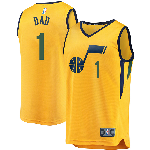 Men's Utah Jazz #1 Fanatics Branded Gold Fast Break  Replica Jersey - Statement Edition