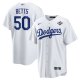 Men's Los Angeles Dodgers #50 Mookie Betts Nike White 2025 World Series Home Player Jersey