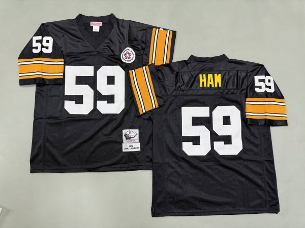 Men's Pittsburgh Steelers #59 Jack Ham Black Jersey