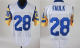 Men's Mitchell And Ness St. Louis Rams #28 Marshall Faulk White Stitched NFL Jersey