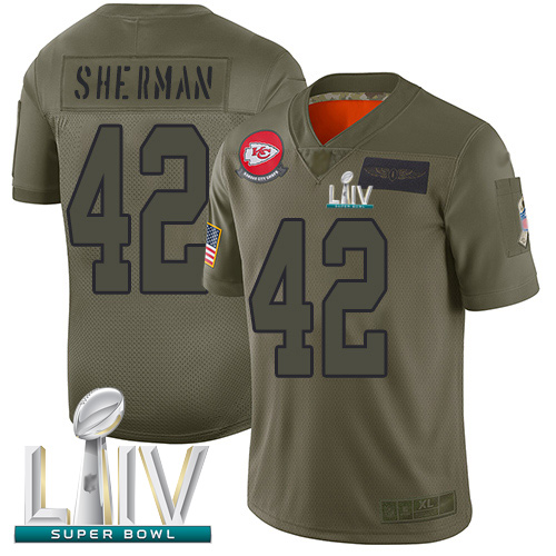 Kansas City Chiefs #42 Anthony Sherman Camo Super Bowl LIV Bound Men's Stitched NFL Limited 2019 Salute To Service Jersey