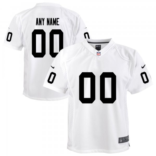 Youth Las Vegas Raiders Nike White Team Custom Game Jersey