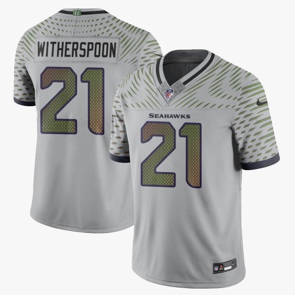 Men's Seattle Seahawks #21 Devon Witherspoon Gray Rivalries Collection F.U.S.E. Vapor Limited Stitched Jersey