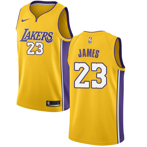 Youth Nike Los Angeles Lakers #23 LeBron James Gold NBA Swingman Icon Edition Jersey